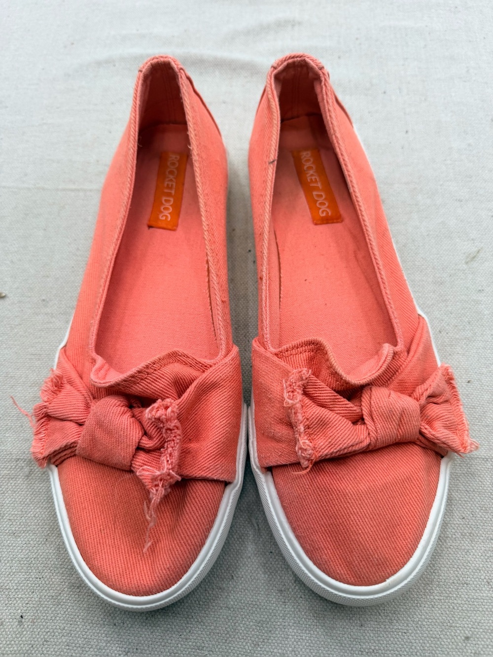 Rocket Dog Coral Bow Canvas Slip-Ons